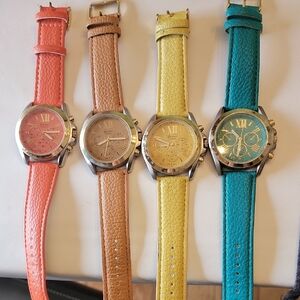 Set of Four Colorful Watches by Geneva